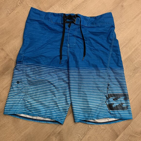Billabong Board Shorts Men's 32 Blue Black Platinum X Stretch PX3 Swim Trunks - Picture 1 of 8